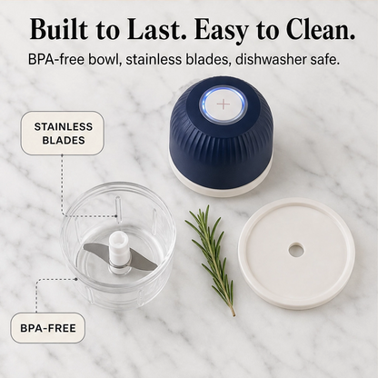 Prepwell – Cordless Rechargeable Mini Electric Food Processor + 50% OFF