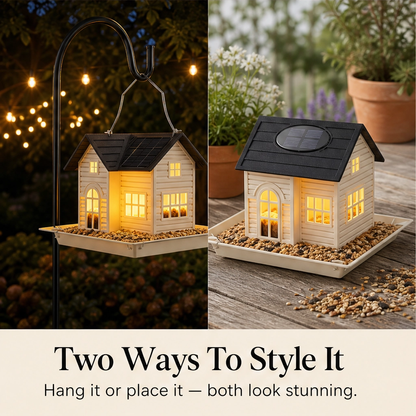 Wrenmere™ – Solar Lantern Metal Bird Feeder with Warm LED Glow + 50% OFF