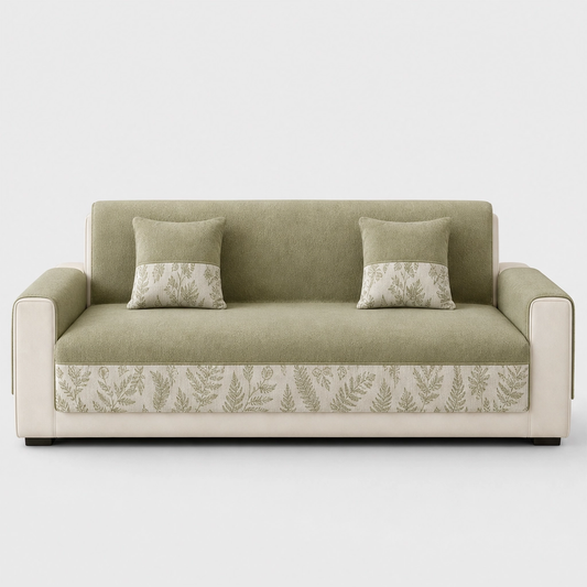 Hearthen™ – Soft Chenille Non-Slip Sofa Cover, Botanical Leaf Design + 50% OFF