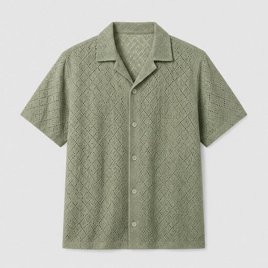 Isola™ – Breathable Open-Weave Cuban-Collar Resort Shirt for Men + 50% OFF