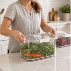 Crispen™ – Produce Saver Containers with Date Timer & Drainage + 50% OFF