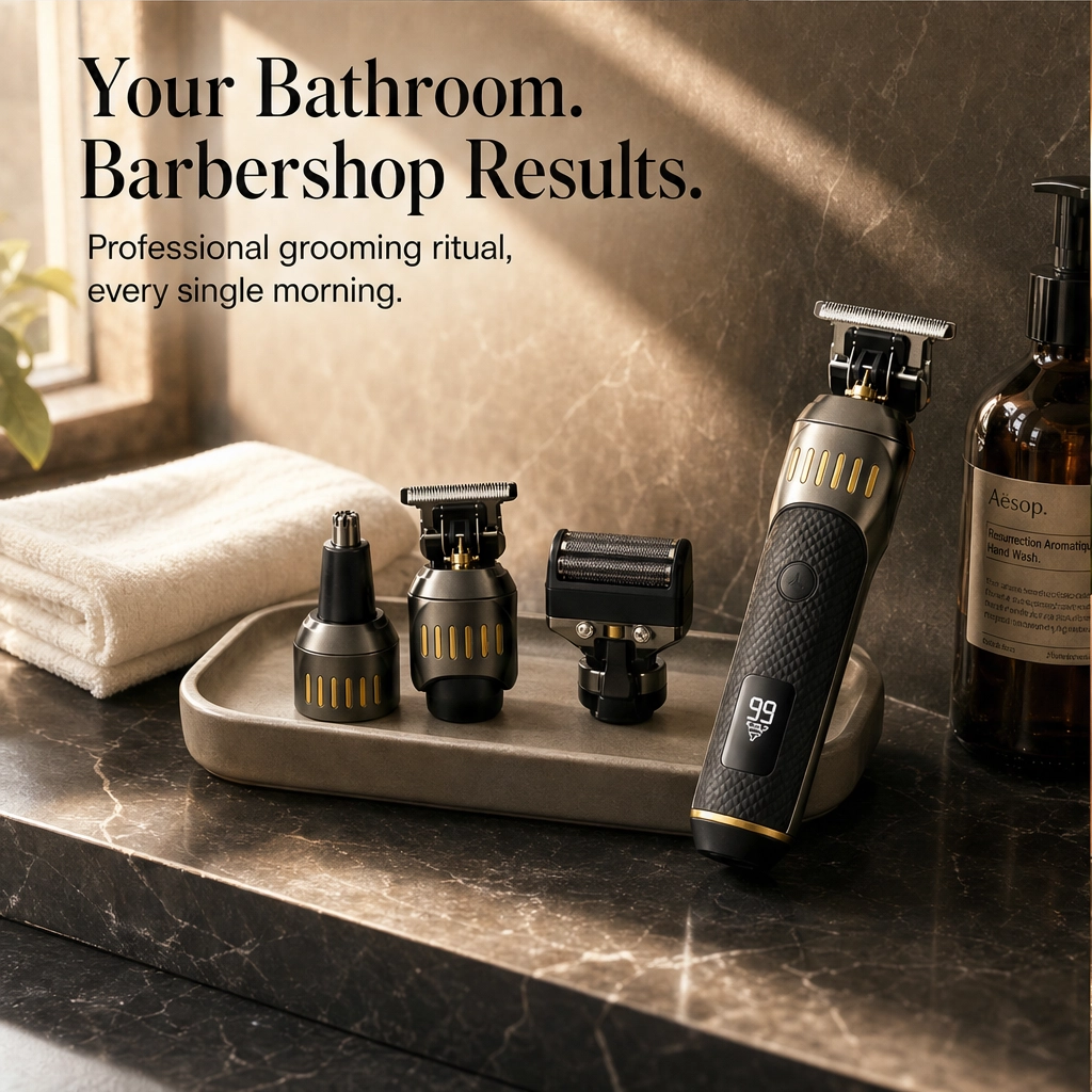 Edgecrest™ – 3-in-1 Beard, Shaver & Nose Trimmer Set with LED Battery Display + 50% OFF