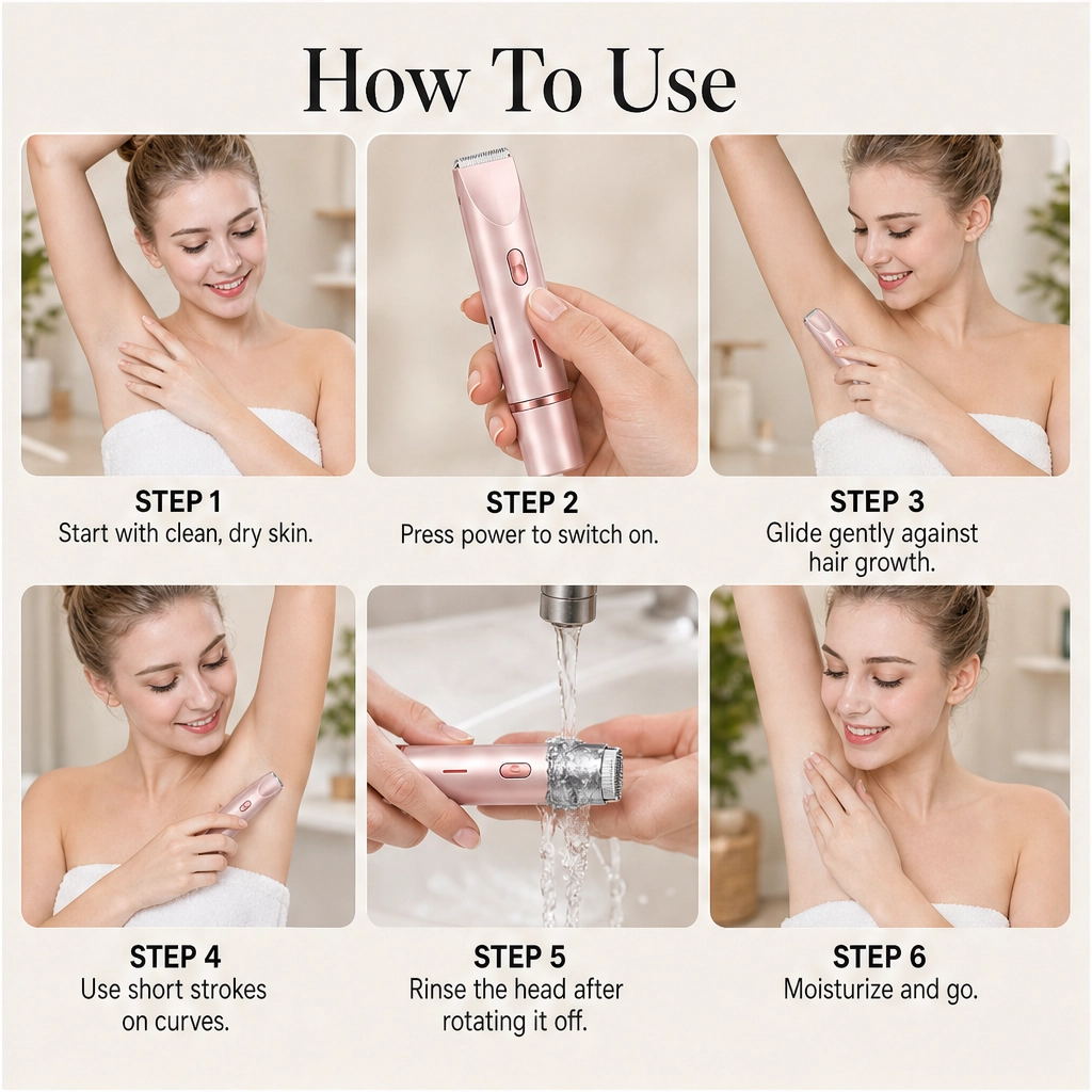 Velura™ – Painless Dual-Head IPX7 Waterproof Electric Shaver for Women + 50% OFF