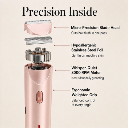 Velura™ – Painless Dual-Head IPX7 Waterproof Electric Shaver for Women + 50% OFF