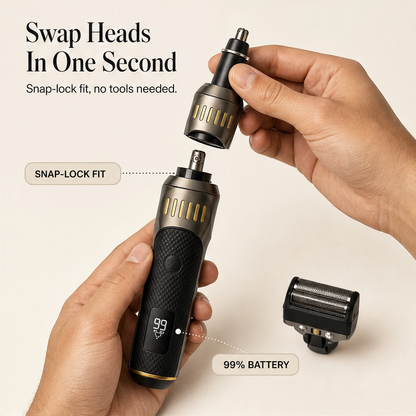 Edgecrest™ – 3-in-1 Beard, Shaver & Nose Trimmer Set with LED Battery Display + 50% OFF