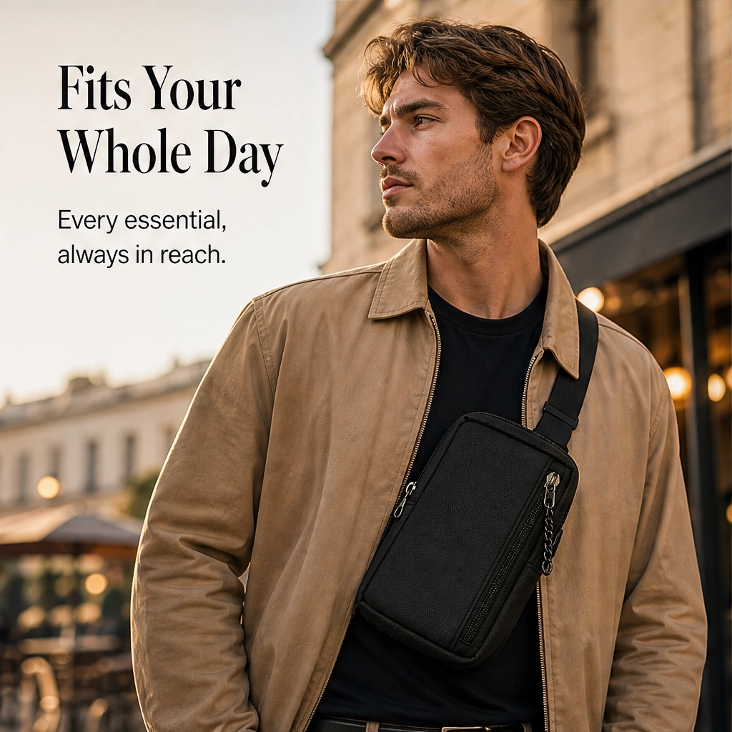 Strade™ – Minimalist Water-Resistant Crossbody Sling Bag for Men + 50% OFF