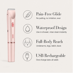 Velura™ – Painless Dual-Head IPX7 Waterproof Electric Shaver for Women + 50% OFF