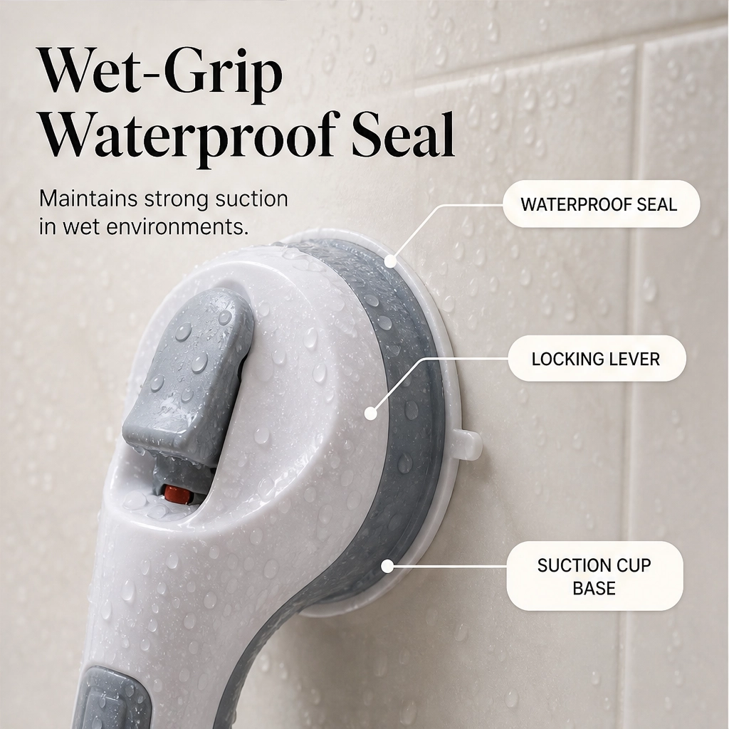Steadwell™ – Drill-Free Suction Grab Bar with Washable Reusable Grip + 50% OFF