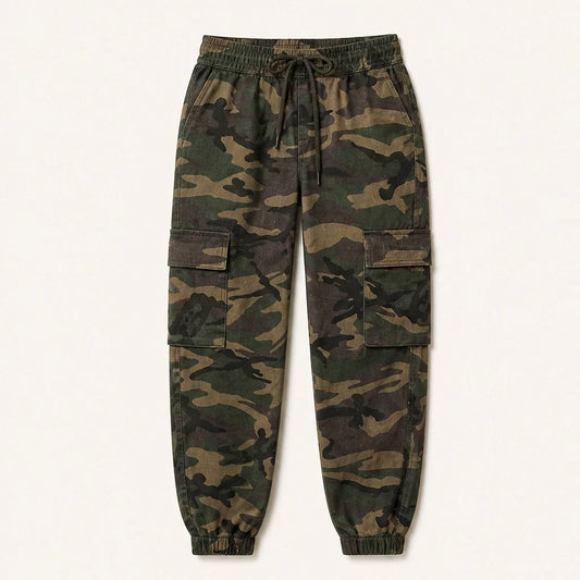 Stryde™ – Tapered Camo Cargo Joggers with Flexible Waist & Deep Pockets + 50% OFF