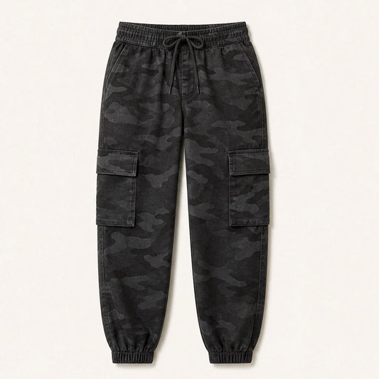Stryde™ – Tapered Camo Cargo Joggers with Flexible Waist & Deep Pockets + 50% OFF