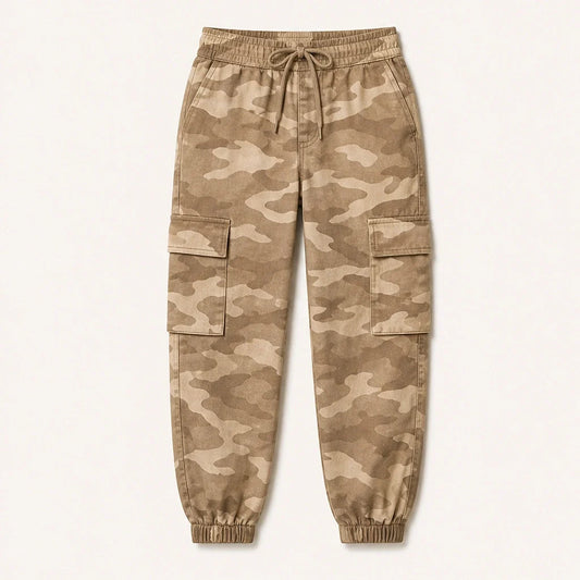 Stryde™ – Tapered Camo Cargo Joggers with Flexible Waist & Deep Pockets + 50% OFF