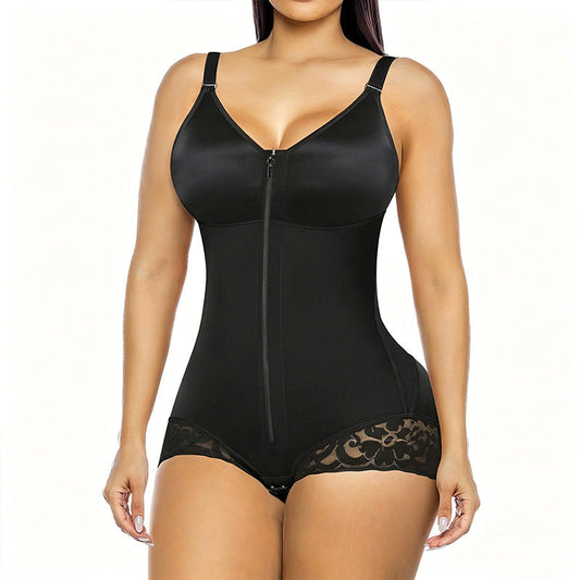 Poise™ – Dual-Zip Tummy Control Shapewear Bodysuit with Anti-Slip Lace + 50% OFF