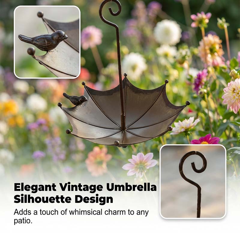 Wrenholm™ – Vintage Umbrella Bronze Bird Feeder & Bath +50% OFF