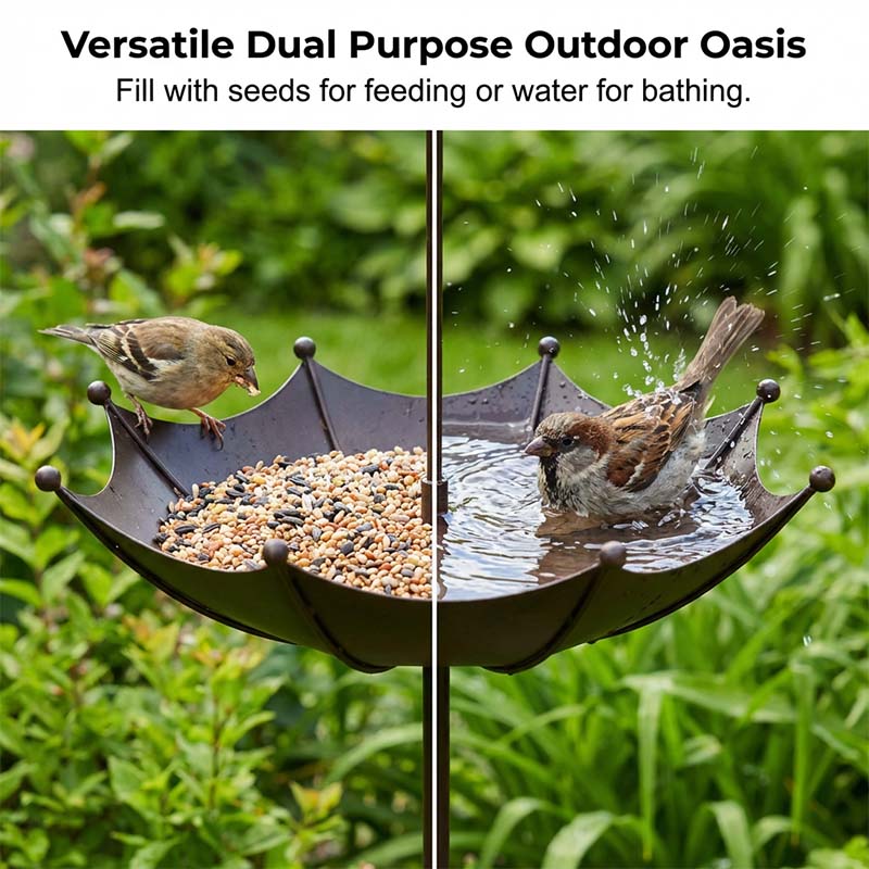 Wrenholm™ – Vintage Umbrella Bronze Bird Feeder & Bath +50% OFF