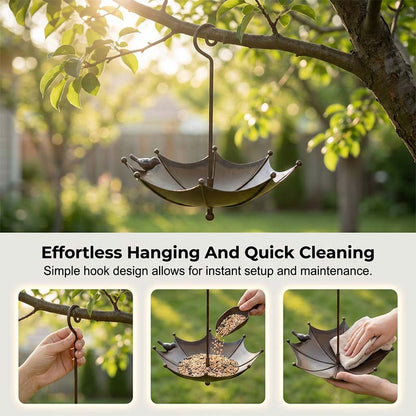 Wrenholm™ – Vintage Umbrella Bronze Bird Feeder & Bath +50% OFF
