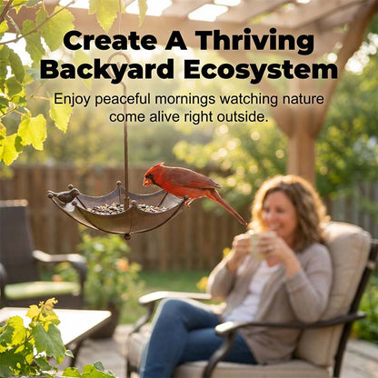 Wrenholm™ – Vintage Umbrella Bronze Bird Feeder & Bath +50% OFF