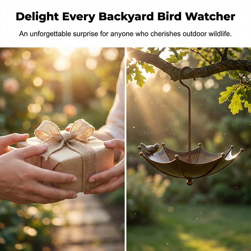 Wrenholm™ – Vintage Umbrella Bronze Bird Feeder & Bath +50% OFF